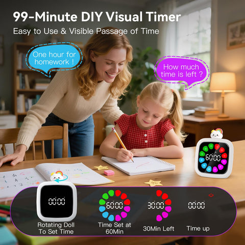Yunbaoit timer shows 9 color displays for clear, engaging time-tracking visuals