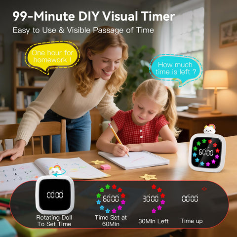 Yunbaoit rechargeable timer showcases long battery life for all-day use.