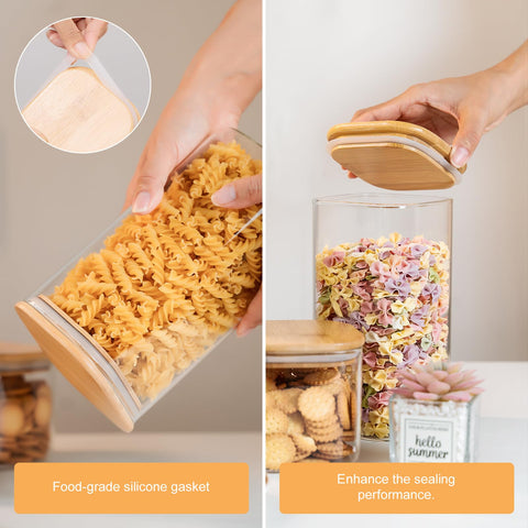 YUNCANG glass jars clearly display contents for quick ingredient checks