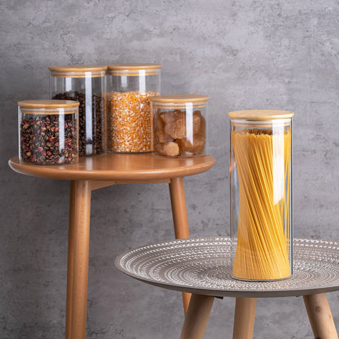 YUNCANG square jars show-through clarity for easy spice and snack identification