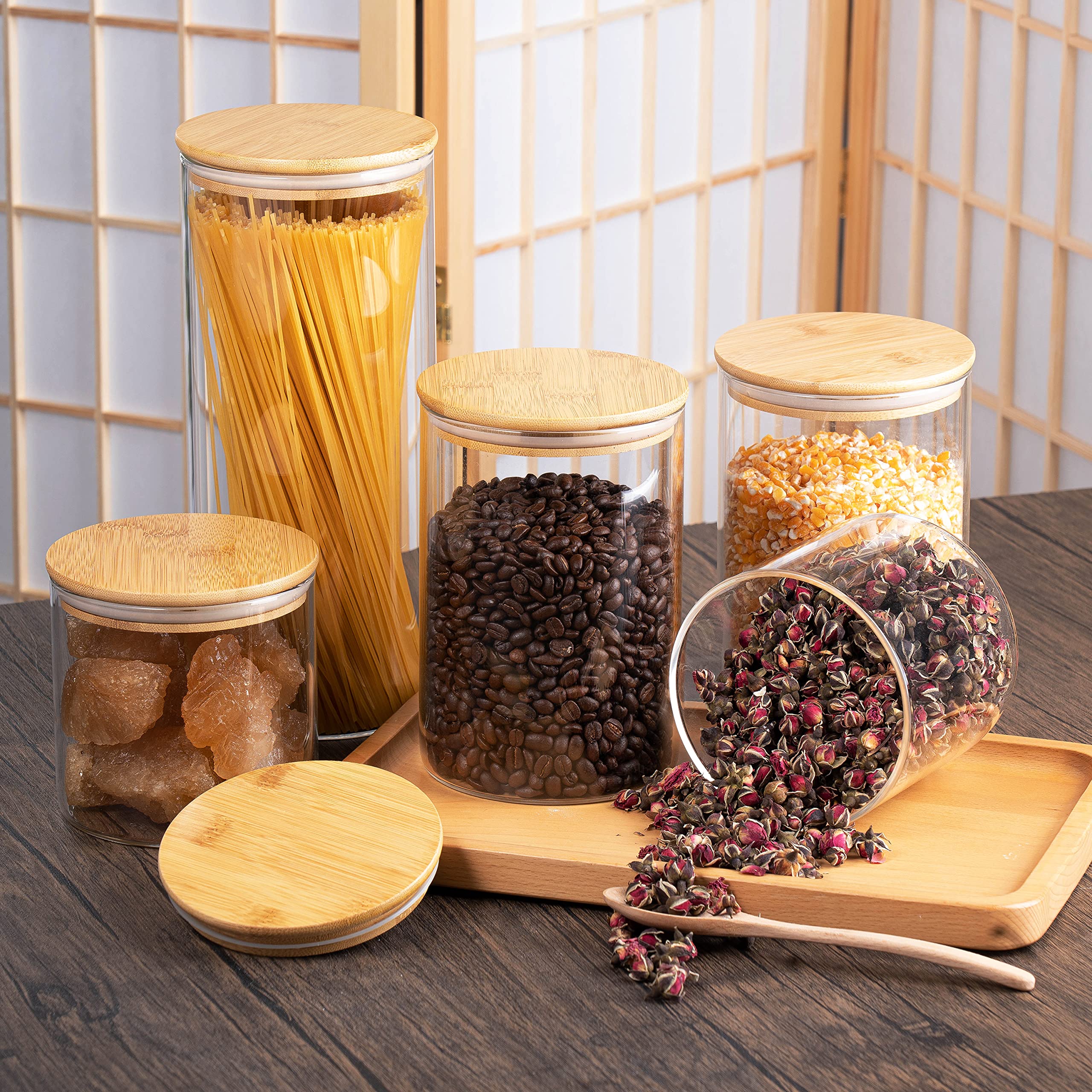YUNCANG premium glass and bamboo lids ensure freshness and safe storage