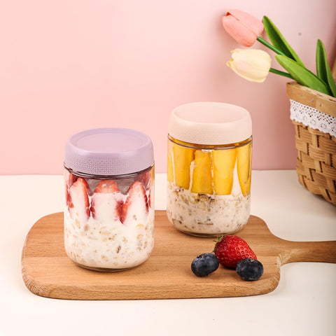 YUNCANG glass jars with airtight lids preserve freshness.