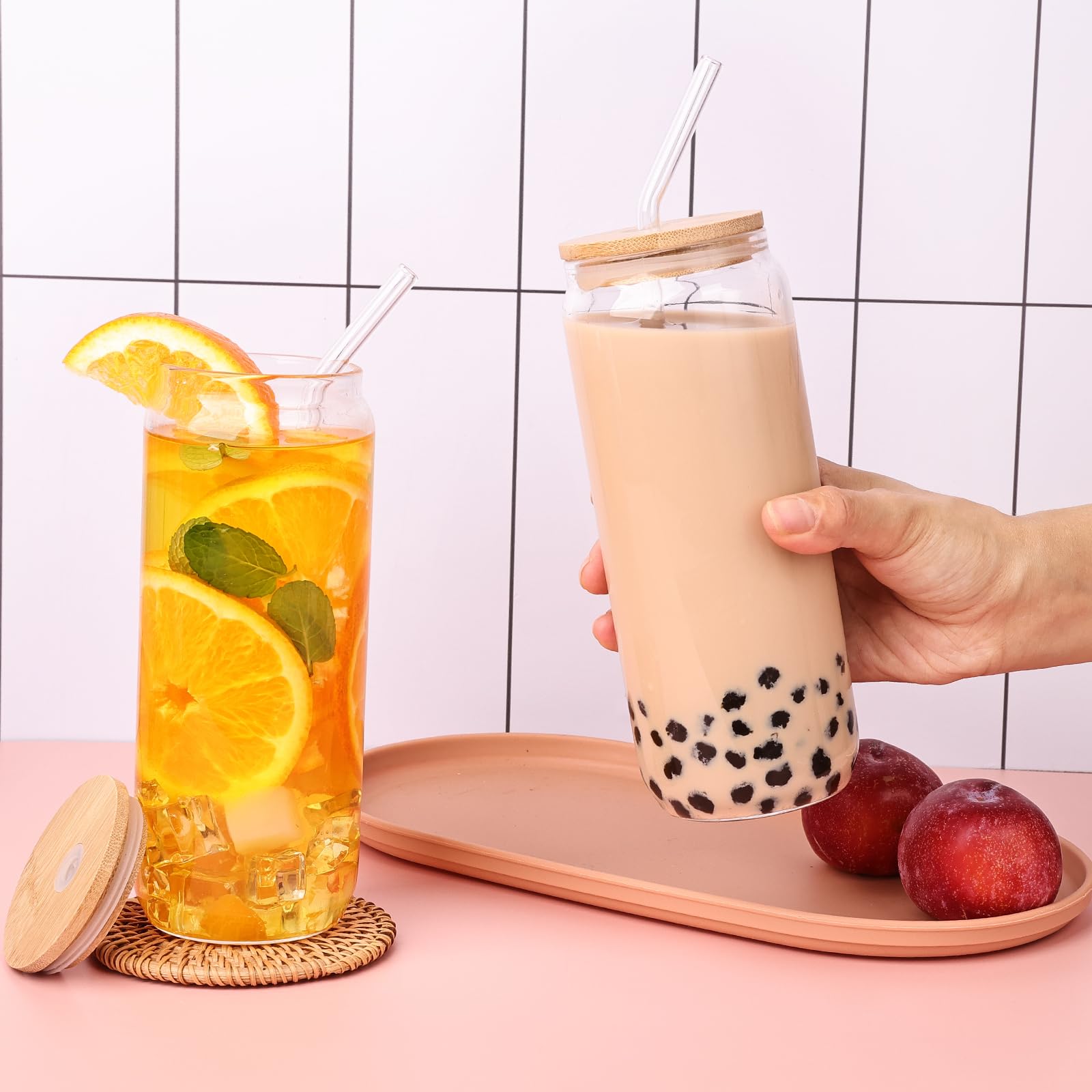 YUNCANG glass straw set for eco-friendly sipping with every drink.