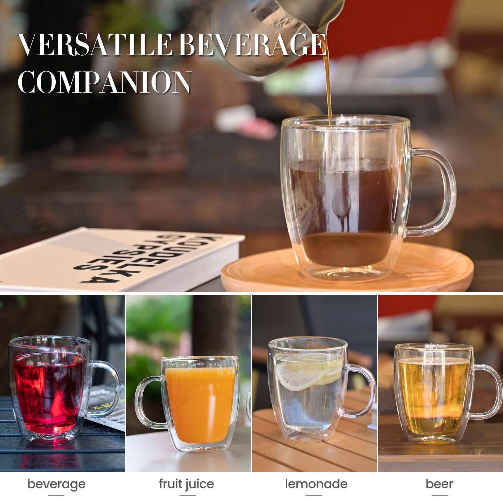 YUNCANG iced coffee stays cool with outer wall staying comfortable to touch.