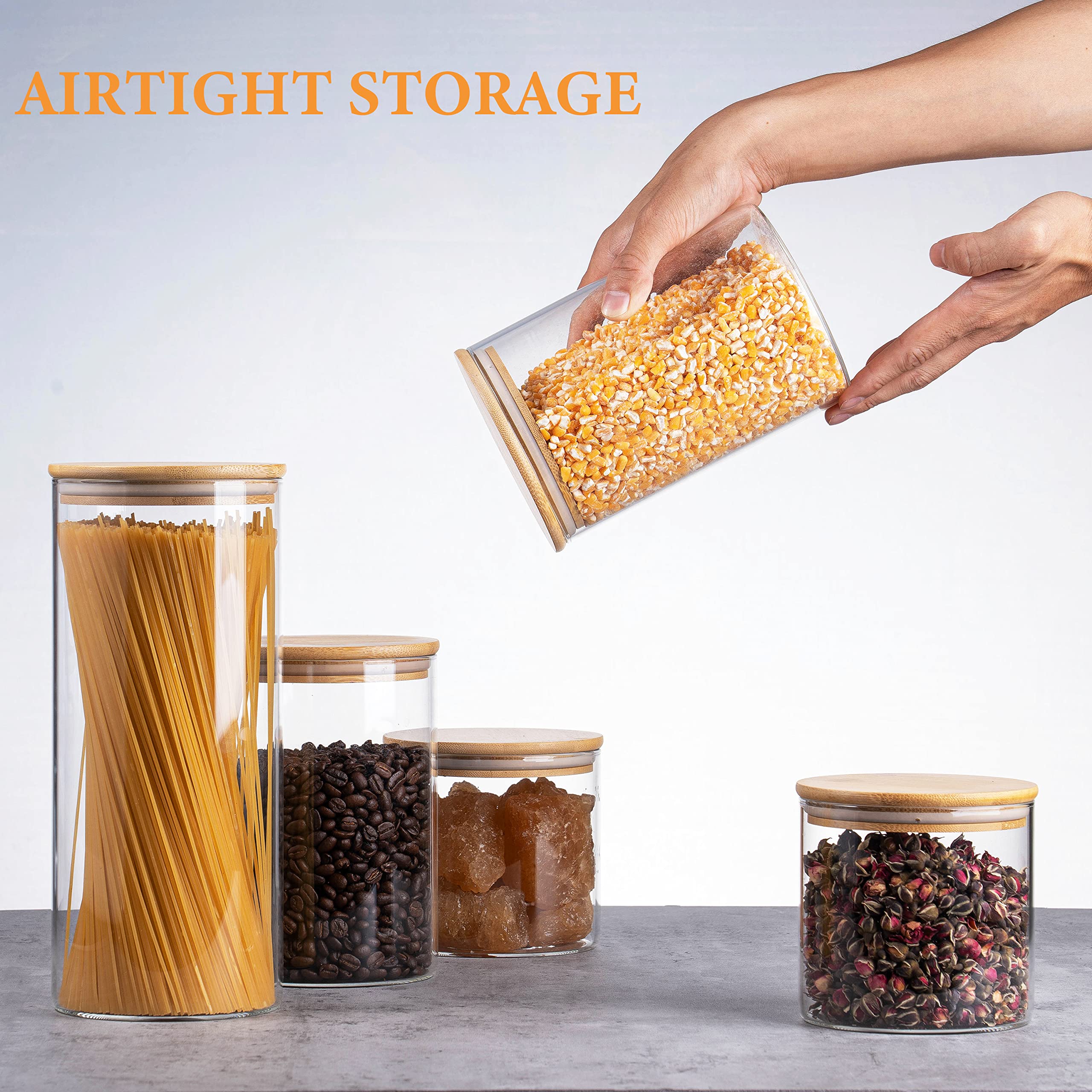YUNCANG stackable design saves cabinet space and reduces kitchen clutter