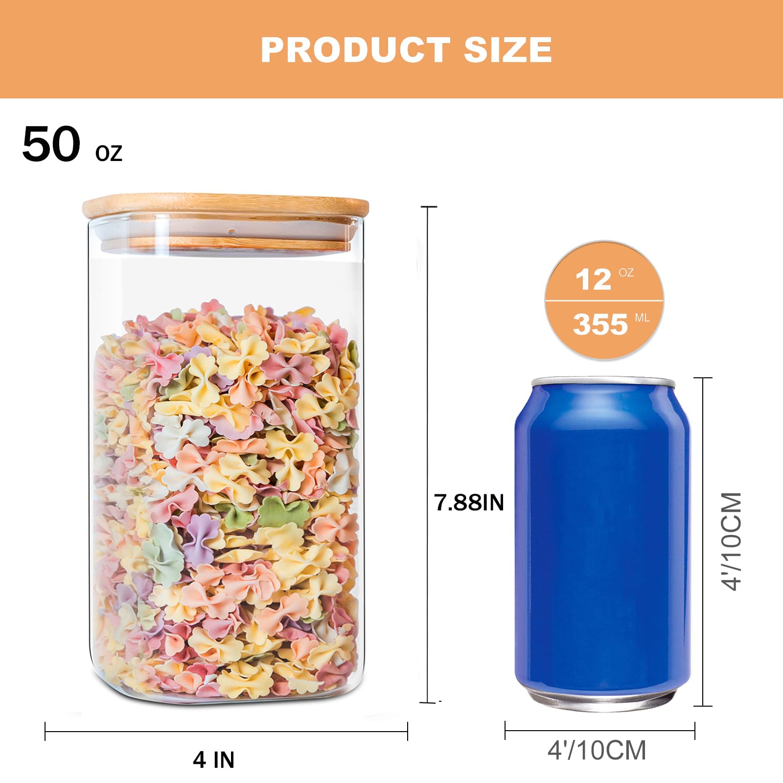 YUNCANG jars with airtight bamboo lids keep staples fresh longer