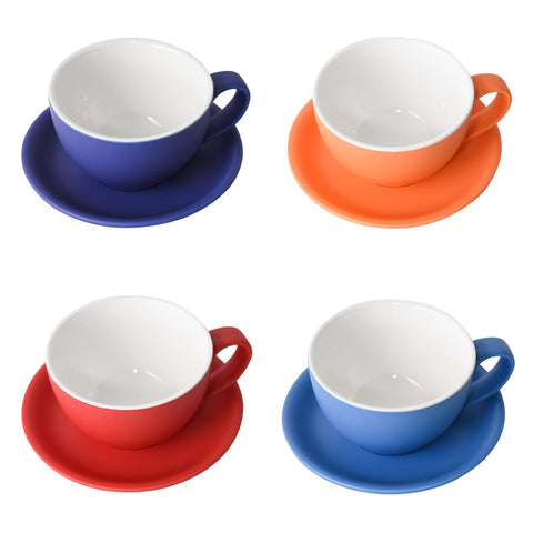 Yundu latte saucer orange pairs with orange cup for stylish serving