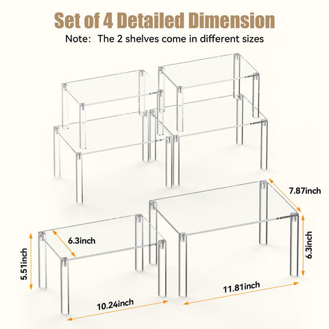 YUNEASELF dual-layer storage shelves maximize vertical organization in any cabinet.