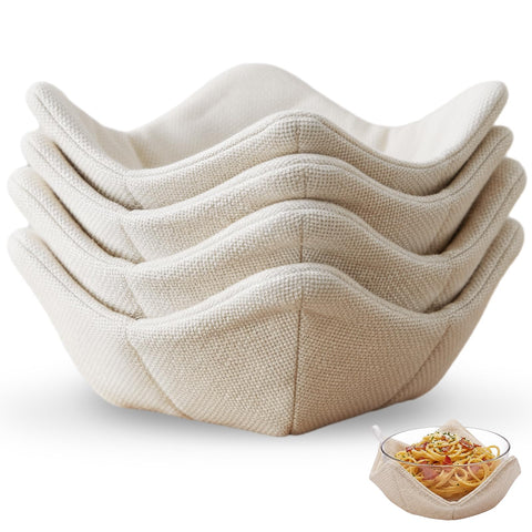 Yungyan burlap bowl cozy set protects tables from hot bowls while adding rustic charm.