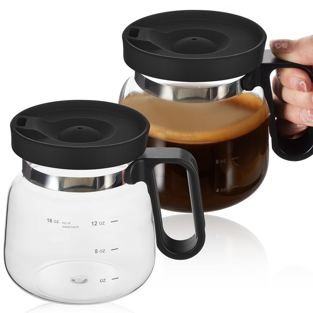 Yungyan coffee pot mug with spill proof lid shown in travel setting for on the go use