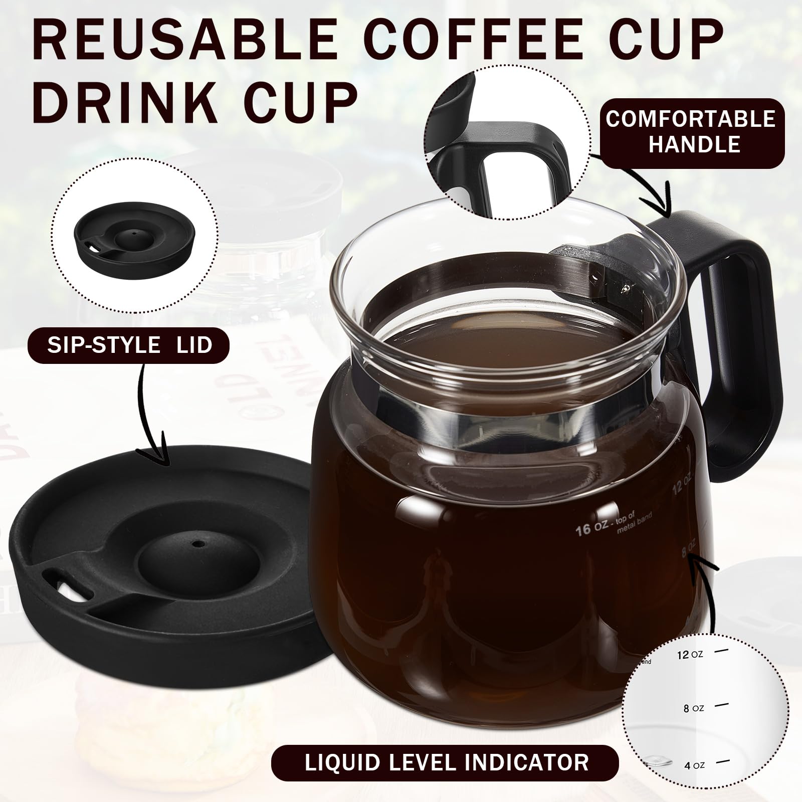 Yungyan clear glass mug with black accents highlighting modern contrast