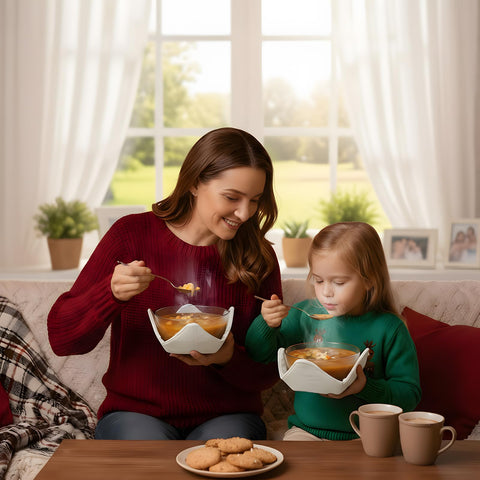 Yungyan easy-care bowl cozy is hand washable and reusable.