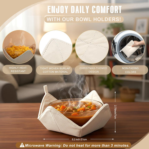 Yungyan heat-resistant bowl cozy protects hands during reheating and serving.