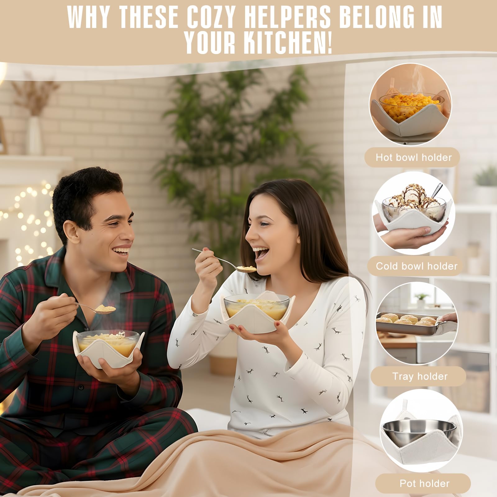 Yungyan square bowl cozy fits most bowls for easy kitchen organization.