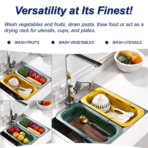 YUNKWONG extendable sink colander basket made from BPA-free PP for safe food prep.