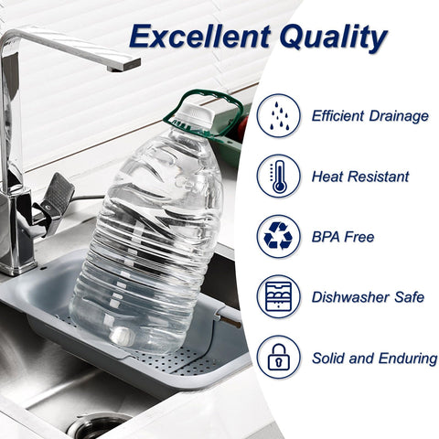 YUNKWONG extendable sink colander basket is dishwasher-safe for quick cleanup.