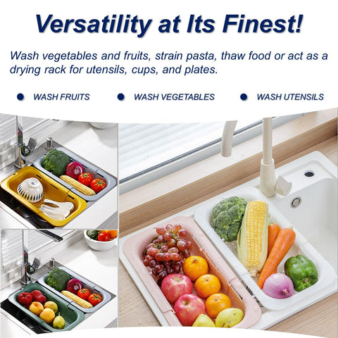 YUNKWONG collapsible drying basket keeps utensils, cups, and plates air-dried after washing.