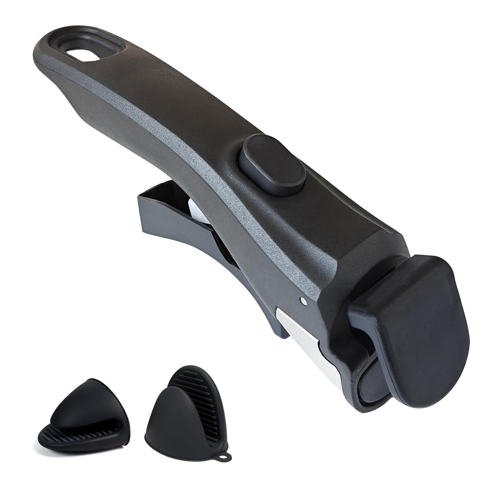 Yunlnny removable handle clip attached to a pan for secure, heat-safe lifting.