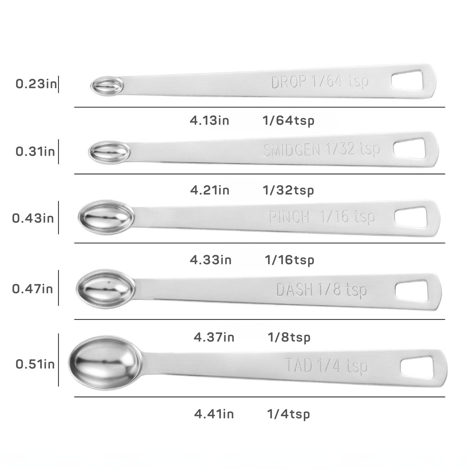 YUNNKEEY spoon head design reaches into small jars and containers easily.