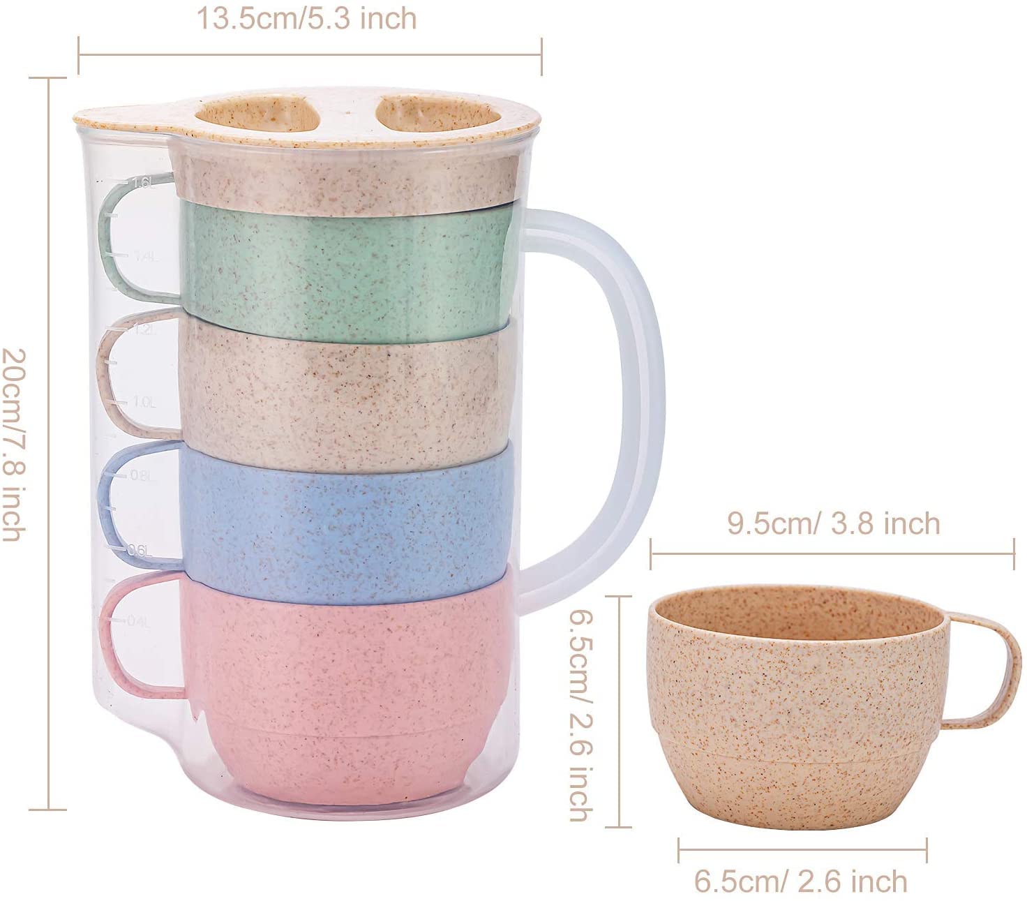 Yunqing blue wheat straw cup highlighting durable kid-friendly tableware