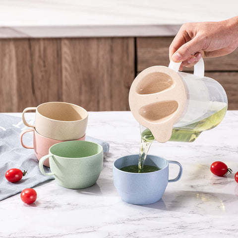 Yunqing green wheat straw cup eases daily hydration for kids and adults