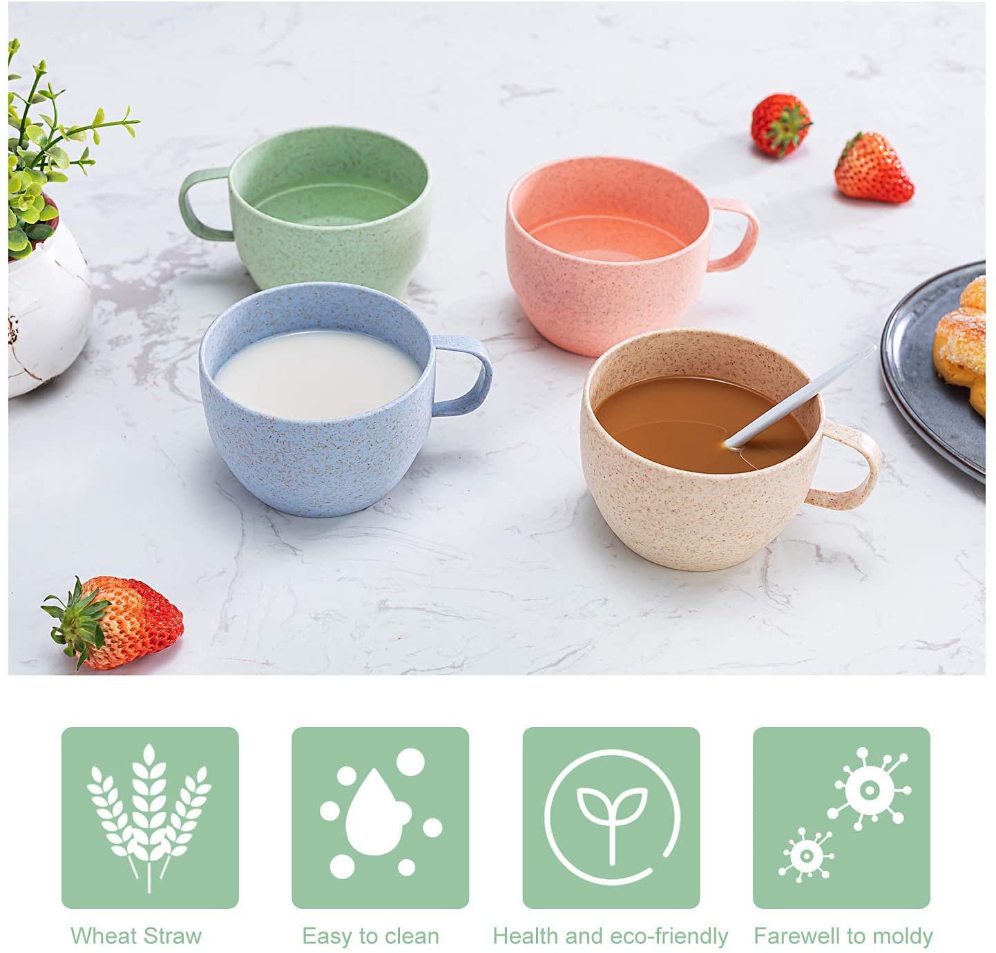 Yunqing yellow wheat straw cup set adds cheerful energy to meals