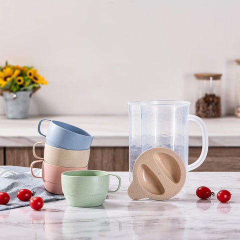 Yunqing pink wheat straw cup for easy handling and splash-resistant sipping