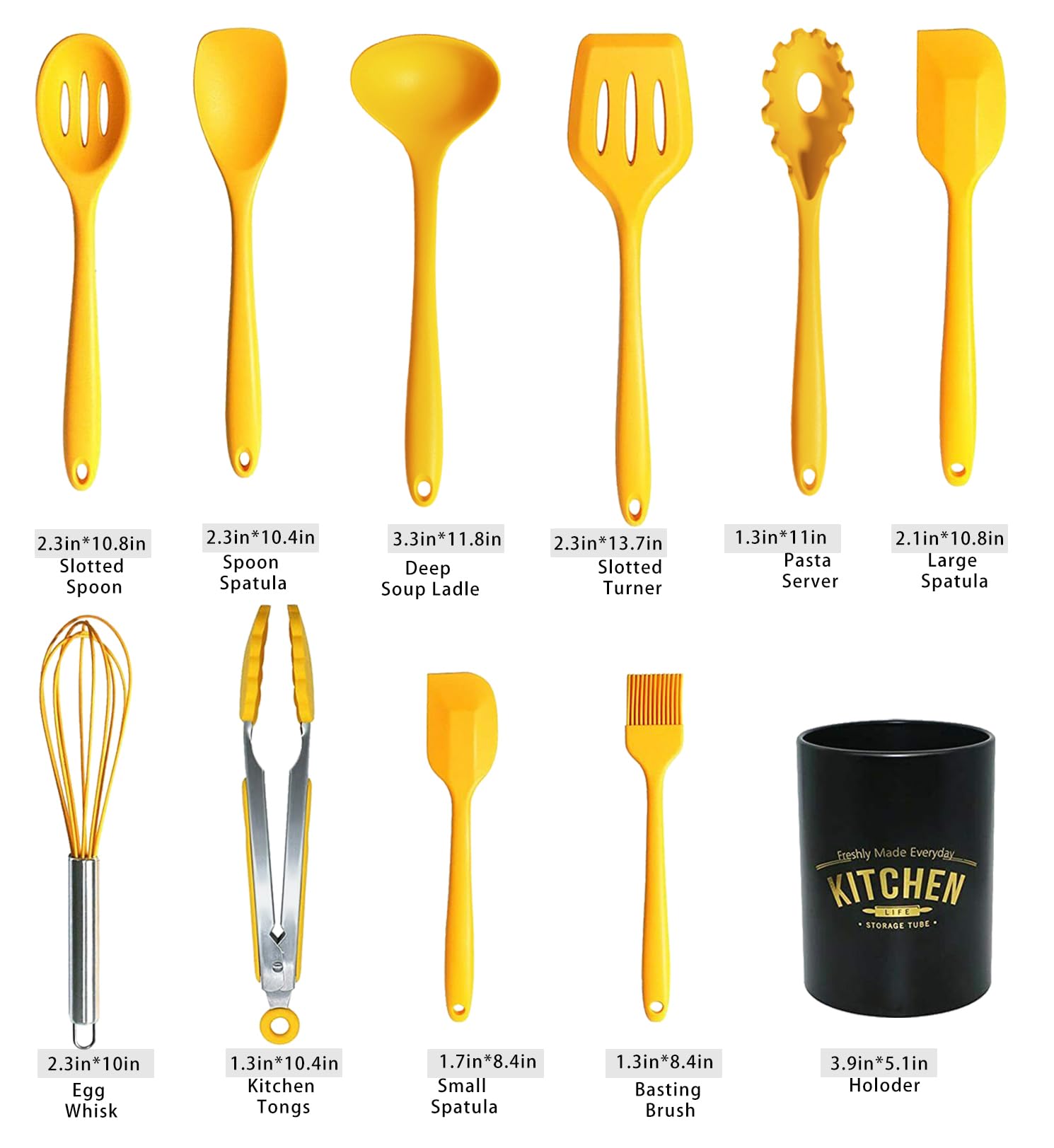 YunWuCloud silicone turner in yellow, safe for delicate pans and easy cleaning