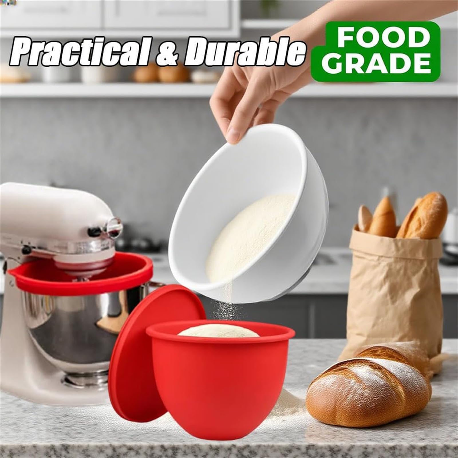 Three-color Yuonry silicone inserts set enables quick batter or dough swaps