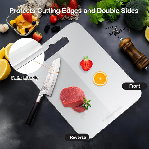 YuronHome titanium cutting board is dishwasher-safe for quick cleanup