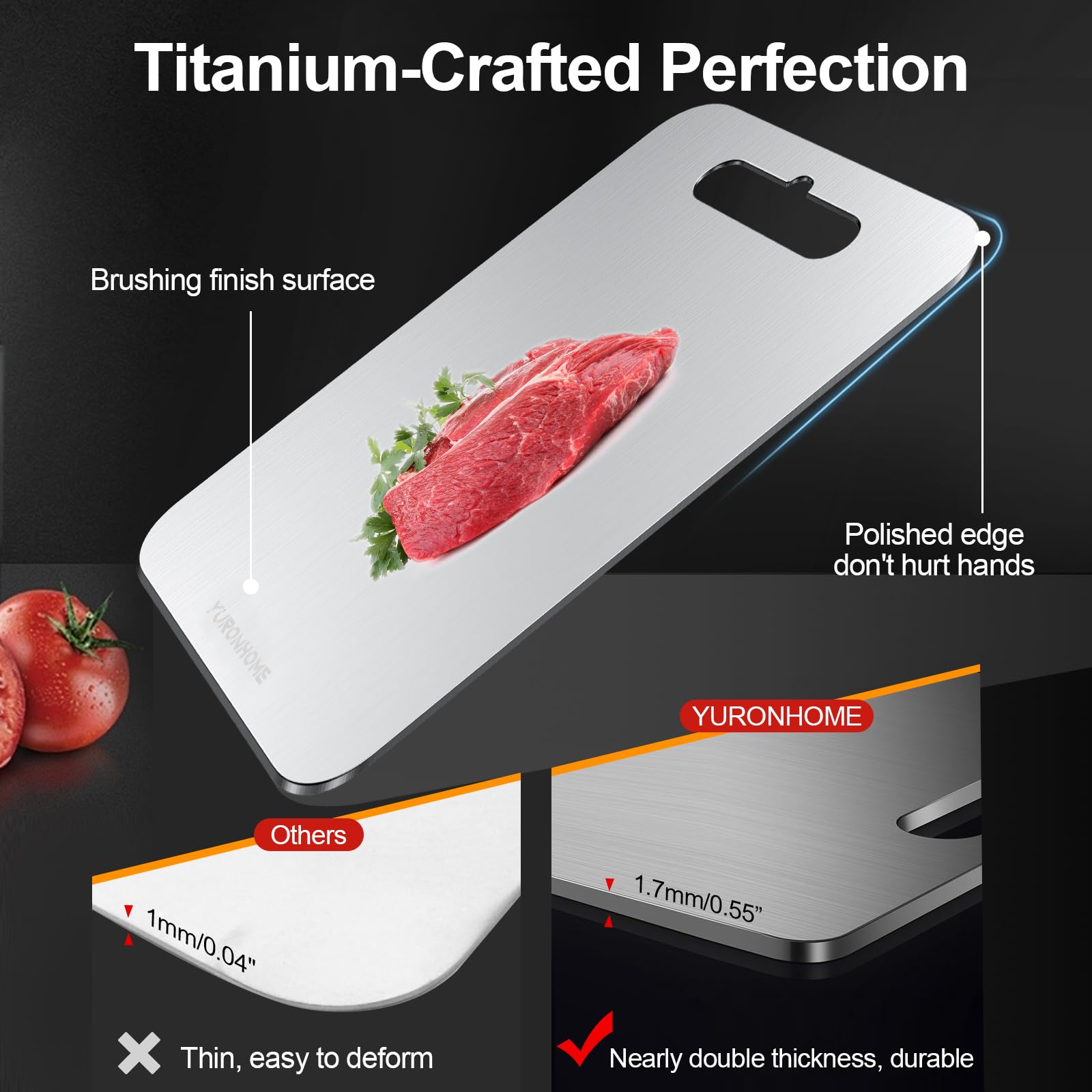 YuronHome titanium cutting board set saves counter space with compact design