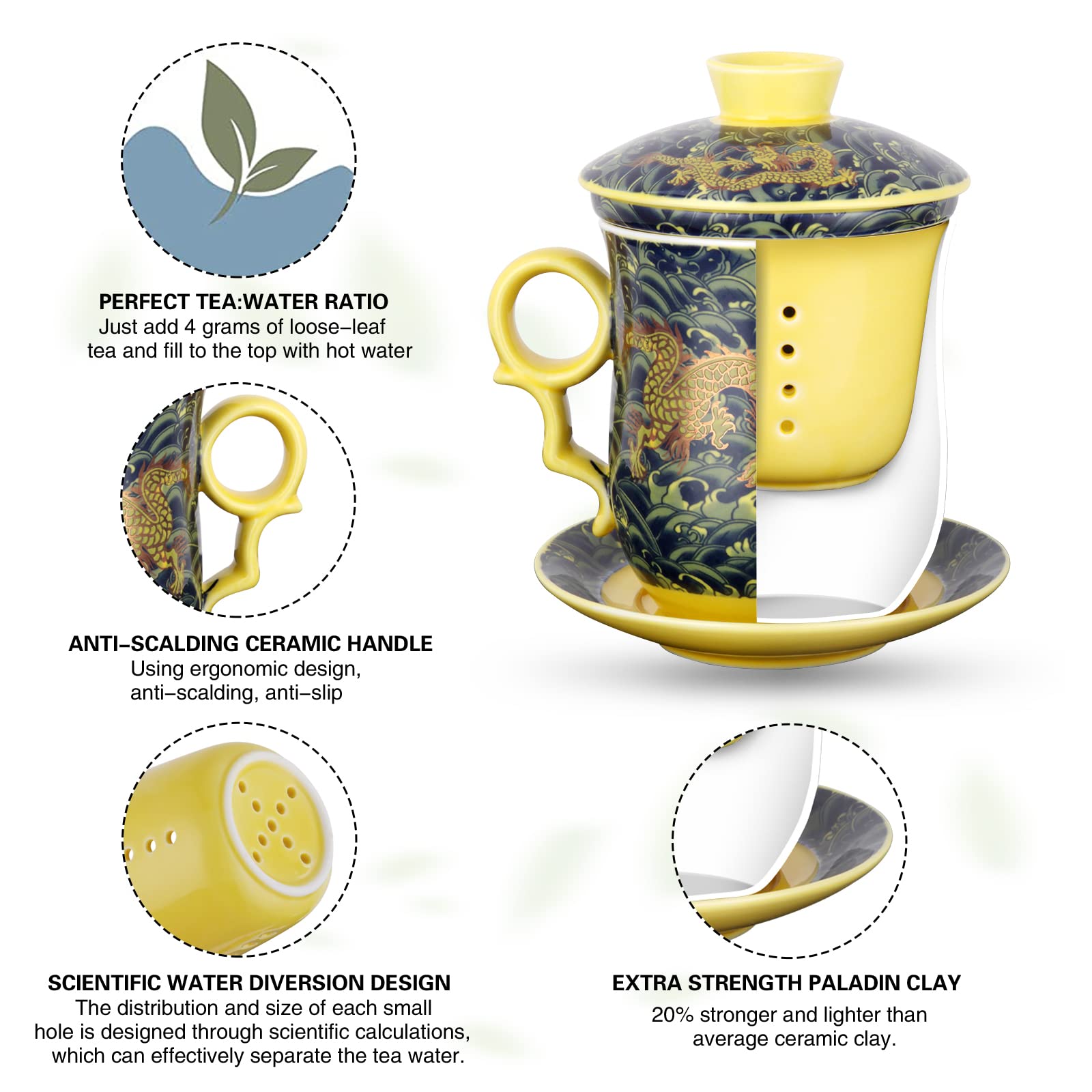 YURROAD porcelain infuser kept inside mug during brewing.