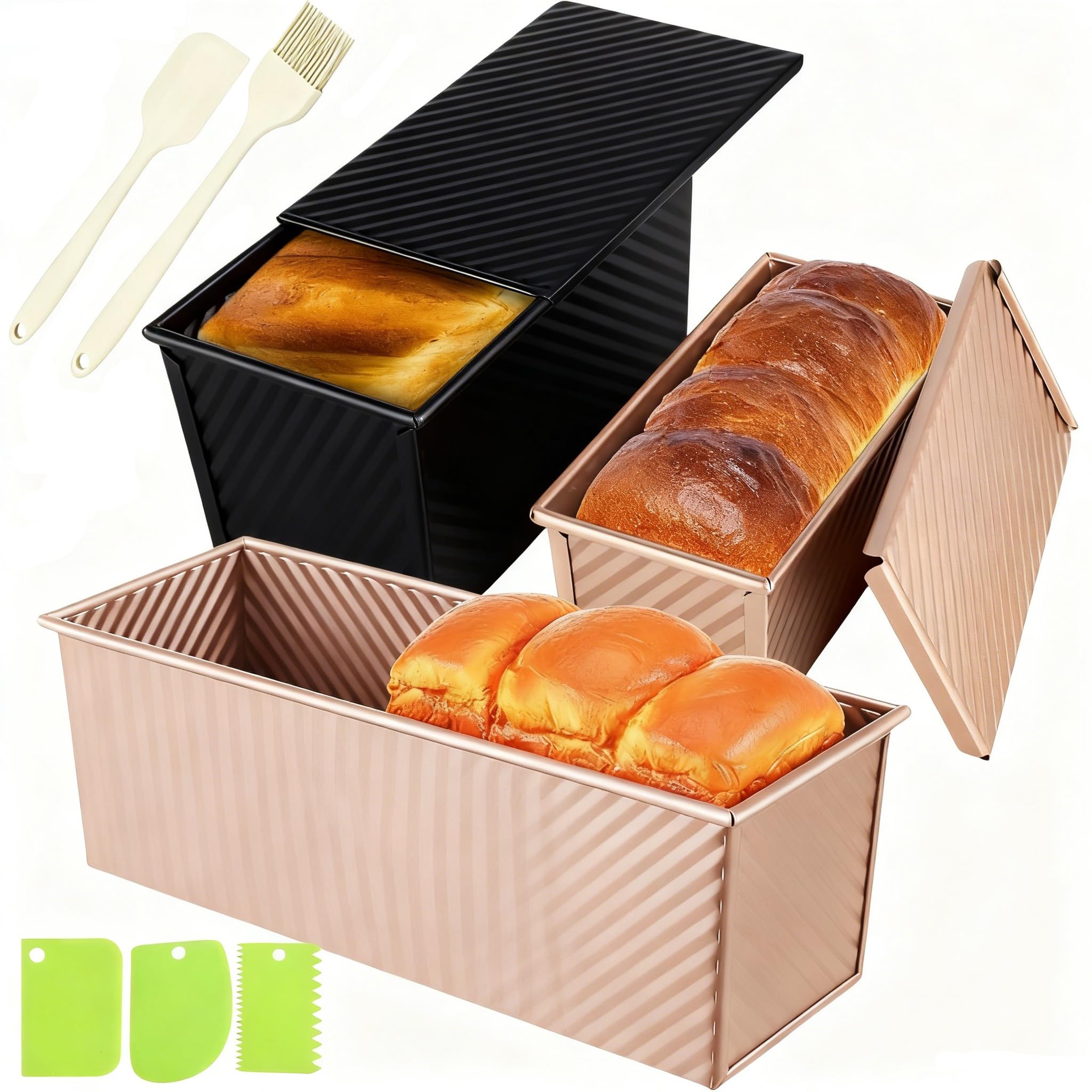 YURTKUMAS Pullman loaf pan set top view for versatile baking