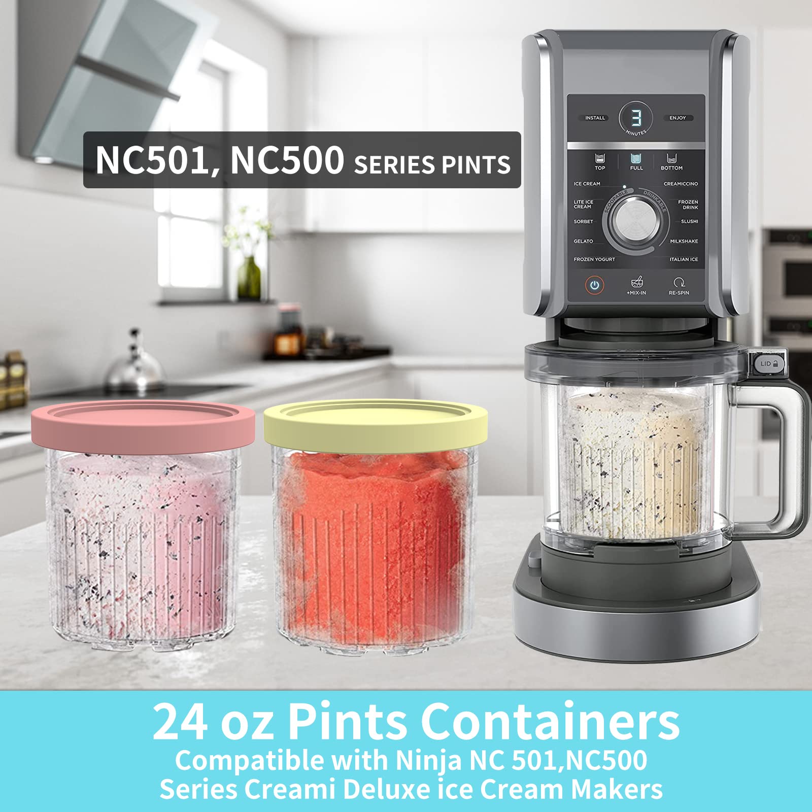 YUSFKJ NC501 lids in multiple colors for easy flavor distinction