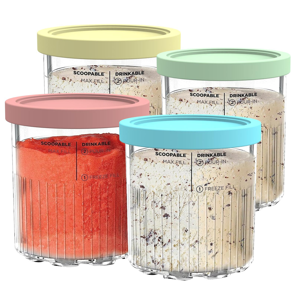 YUSFKJ Ninja CREAMi NC501 pint 4-pack for extra flavor batches at home