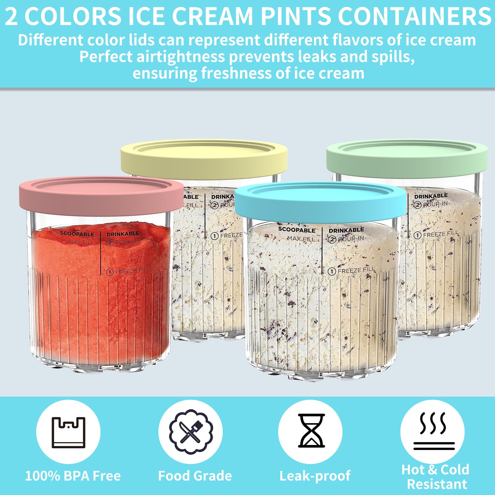 YUSFKJ pint with transparent design for quick content checks