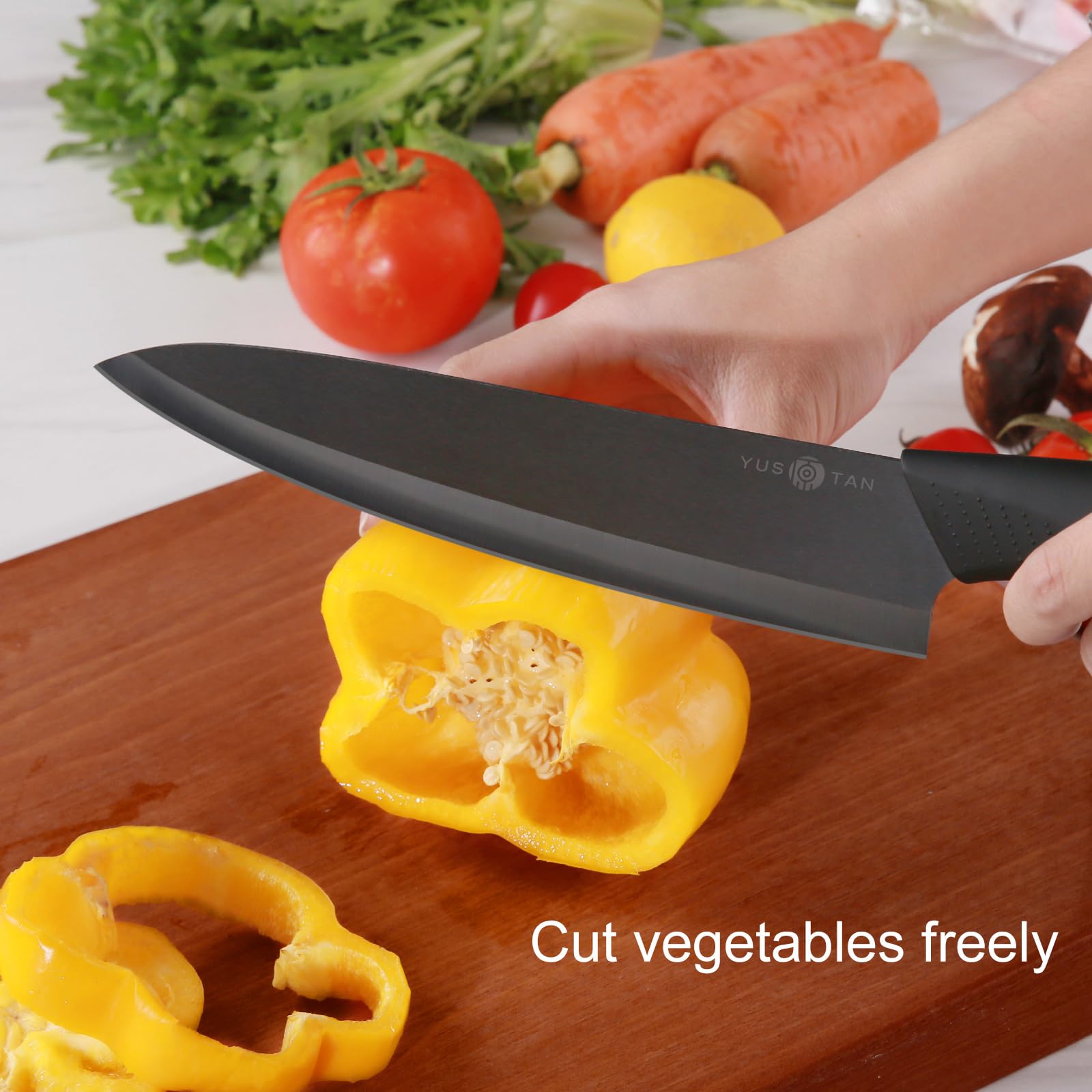 YUSOTAN blade edge close-up shows sharp, durable edge.