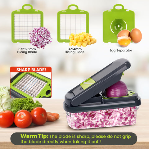 Yusshn vegetable chopper in action speeds salad prep