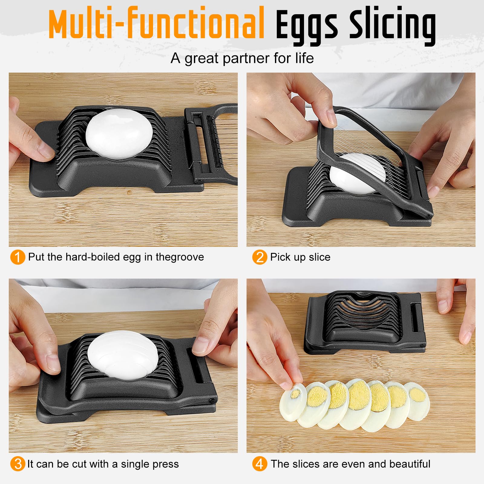 Yuzxaun egg slicer on rack indicating dishwasher-safe design