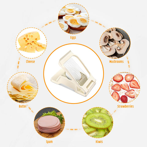 Yuzxaun egg slicer with heavy-duty aluminium base provides stable cuts.