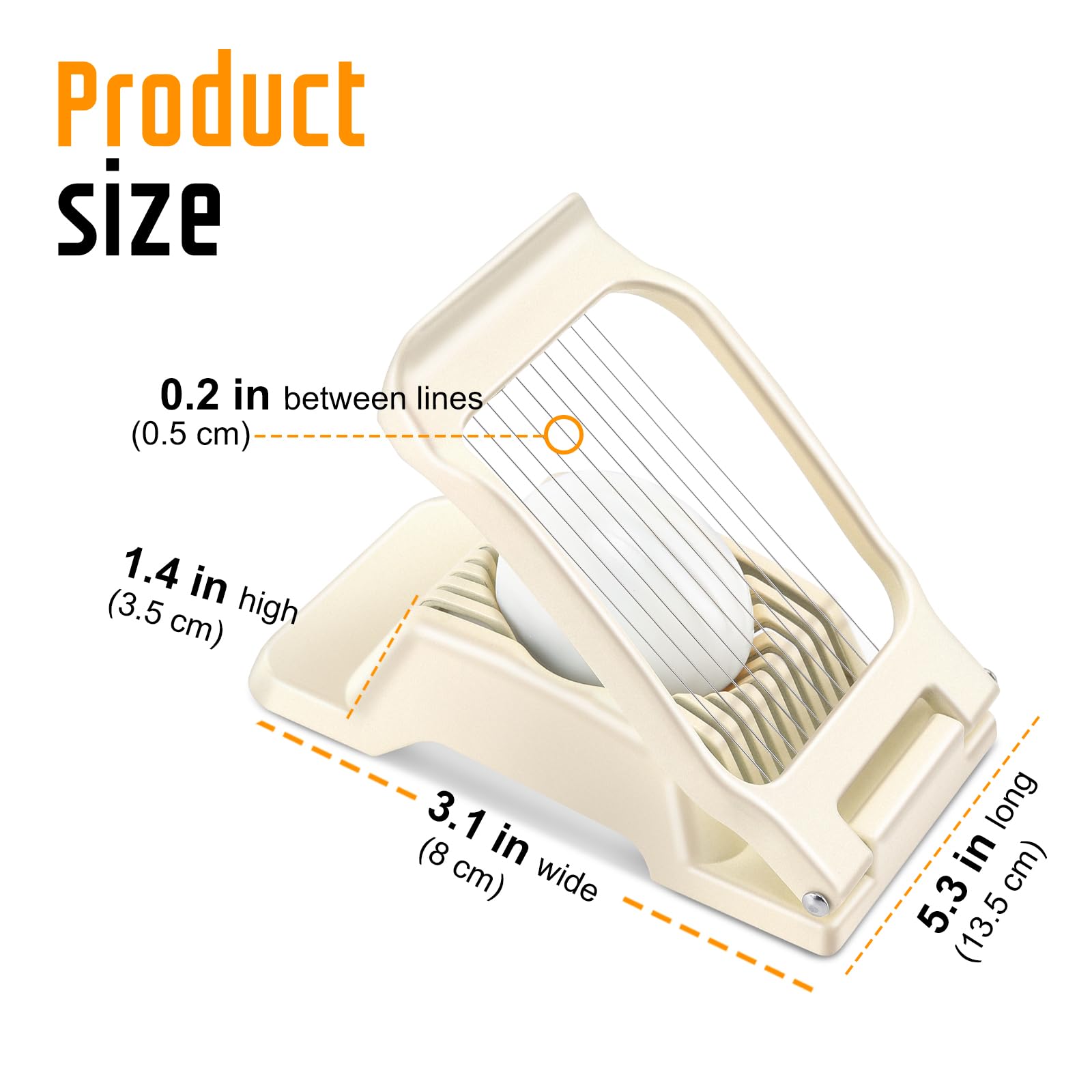 Yuzxaun egg slicer handles mushrooms, strawberries, kiwis and other soft foods.