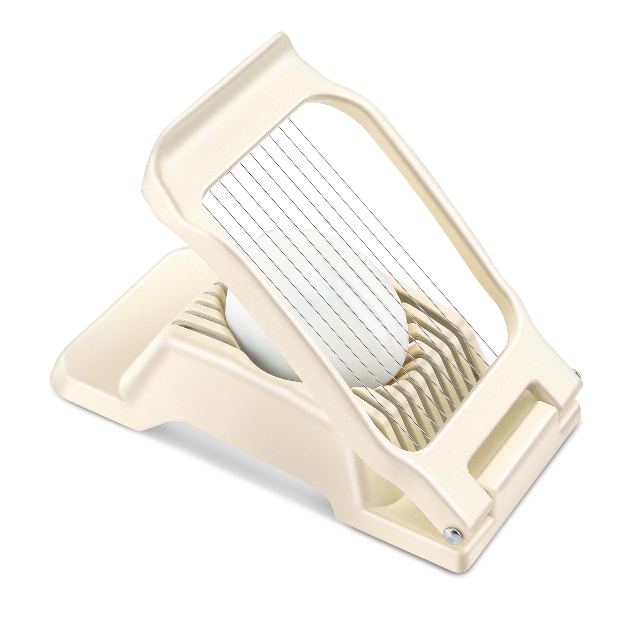 Yuzxaun egg slicer with stainless steel wire for clean, uniform slices.