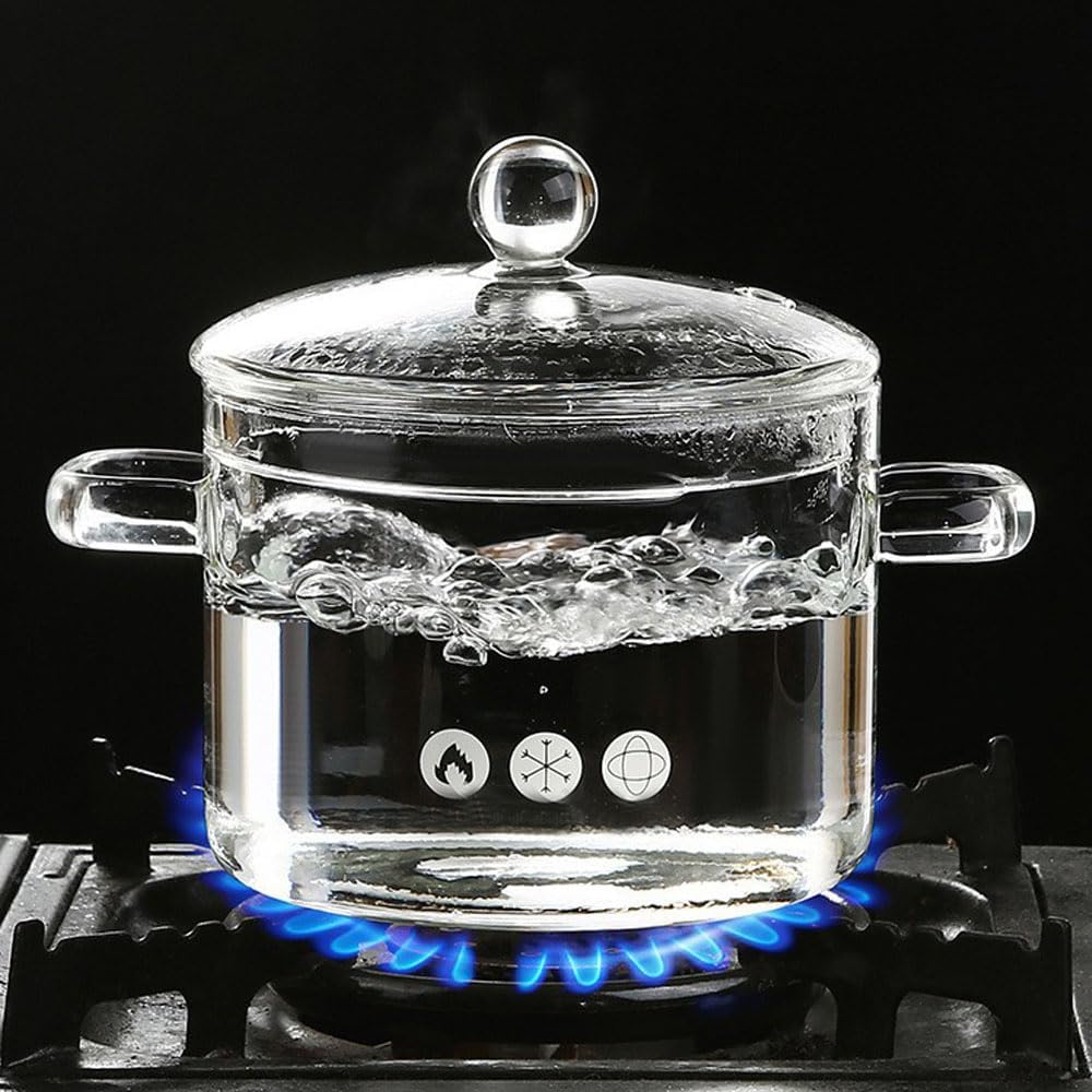 yvsay clear glass stockpot showing sauces reducing through lid