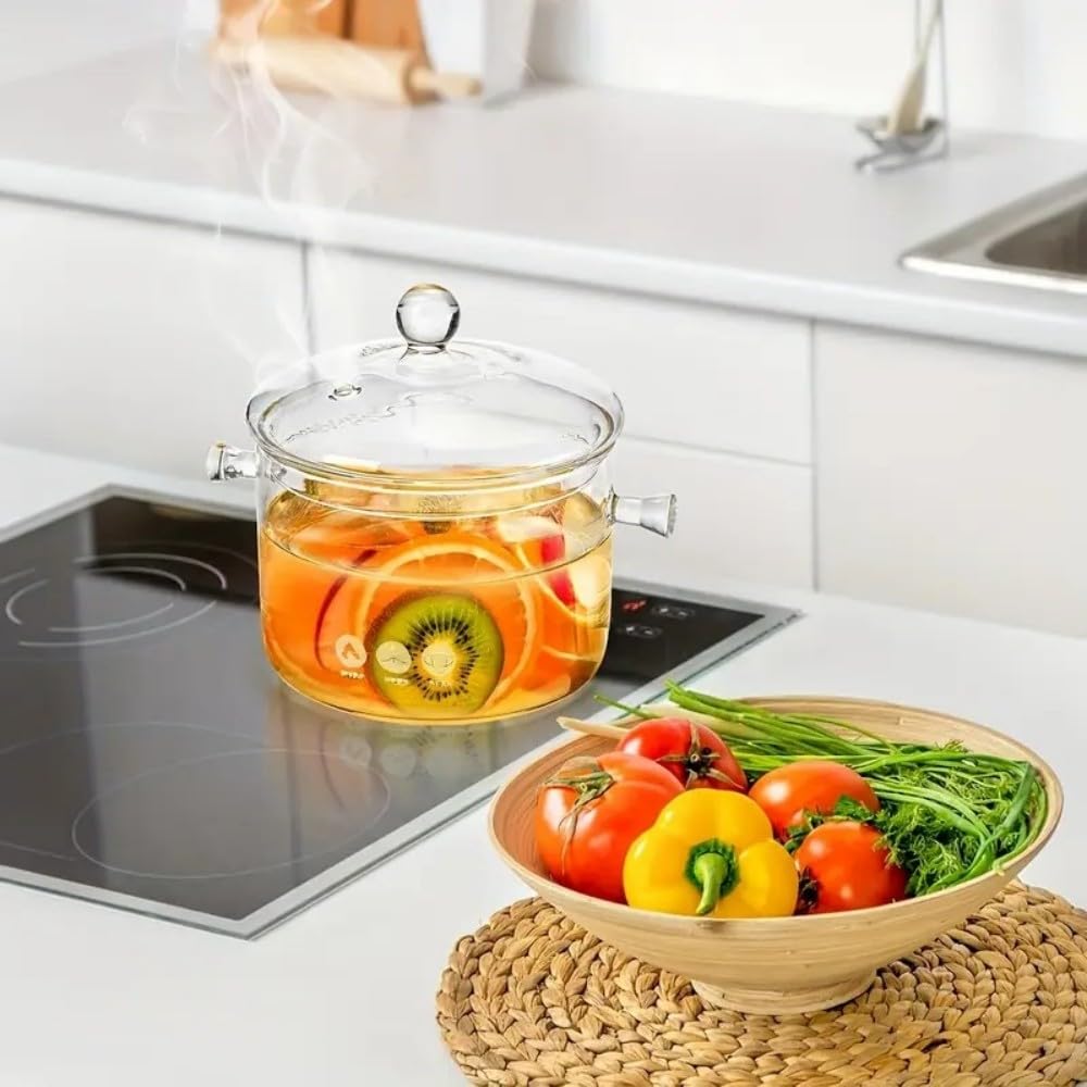 YVSAY glass saucepan heat resistance closeup signals durable construction for daily use.