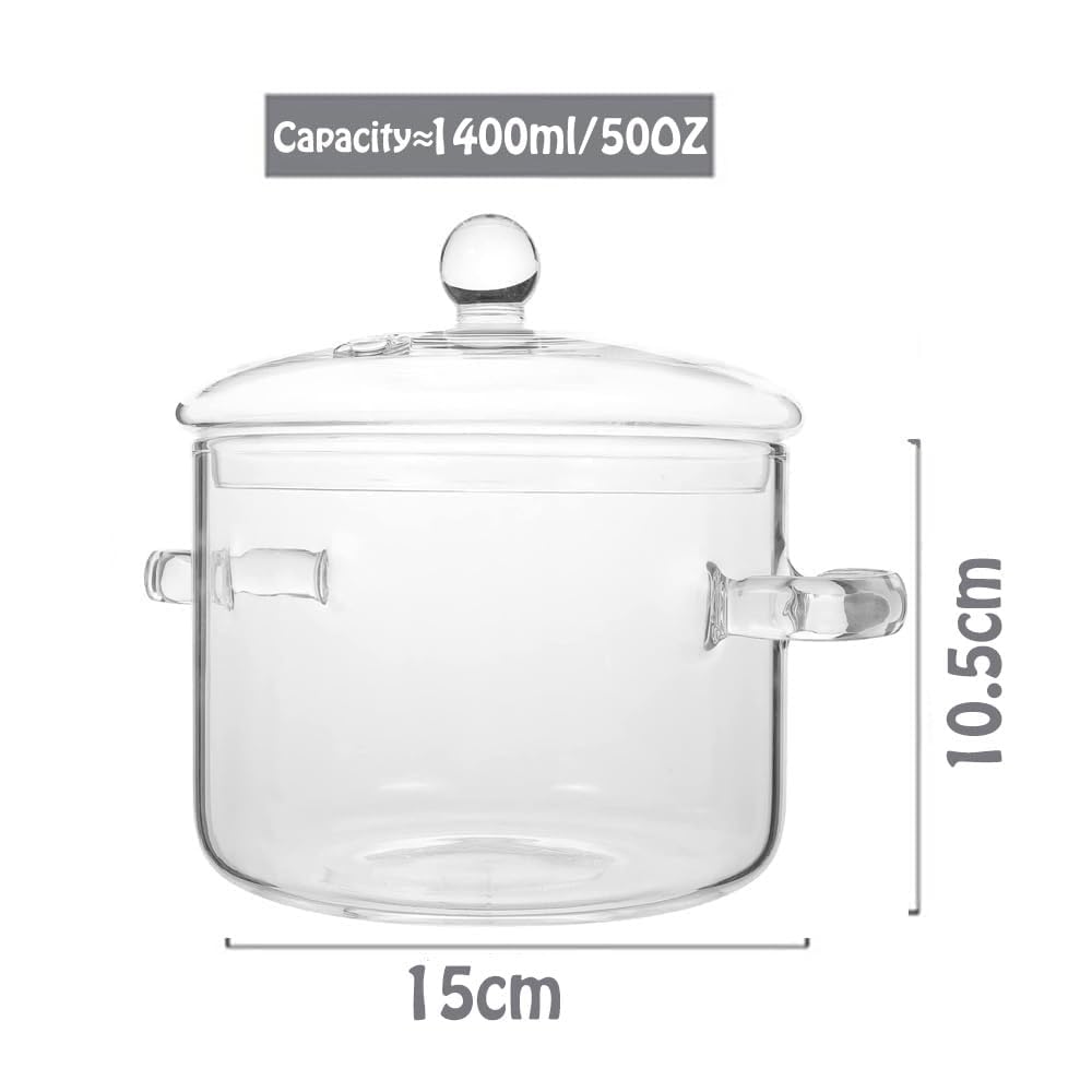 yvsay glass stockpot with clear view showing broth during cooking