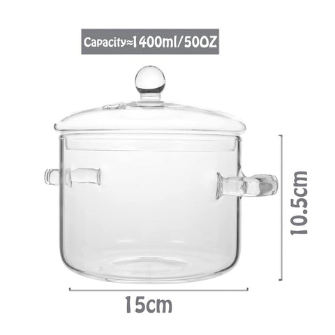 yvsay glass stockpot with clear view showing broth during cooking