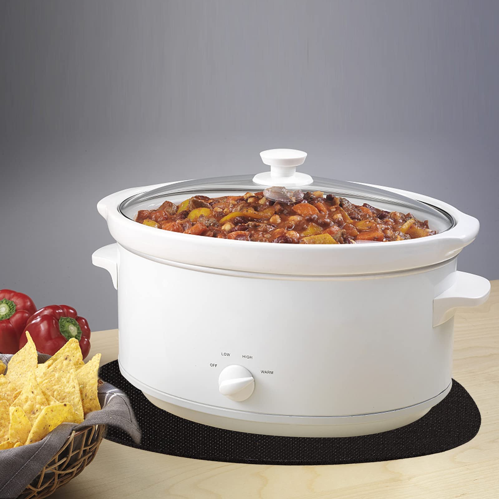 Yxmeiguo mat pairs with Crock-Pot, Elite Gourmet, Hamilton Beach oval cookers
