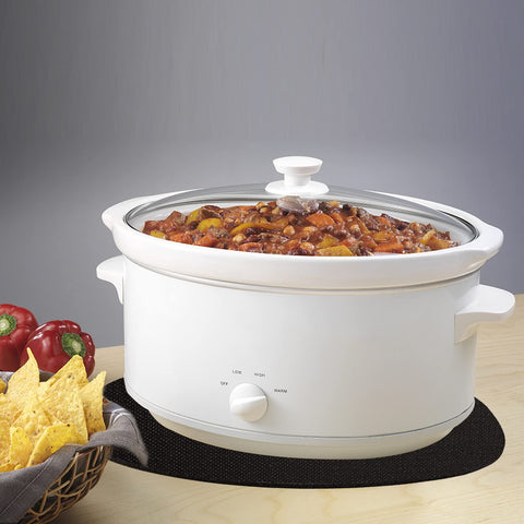 Yxmeiguo mat pairs with Crock-Pot, Elite Gourmet, Hamilton Beach oval cookers