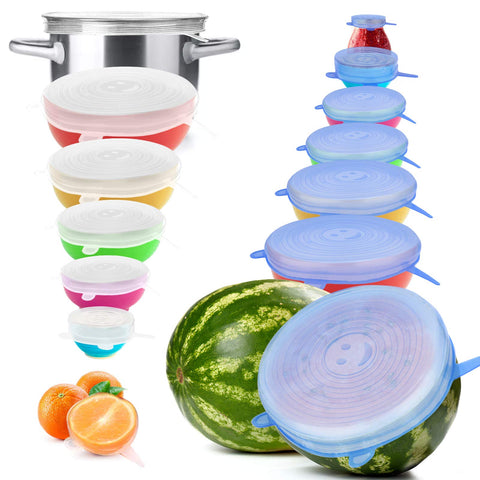 YXYL 14-piece silicone stretch lids set for versatile food storage