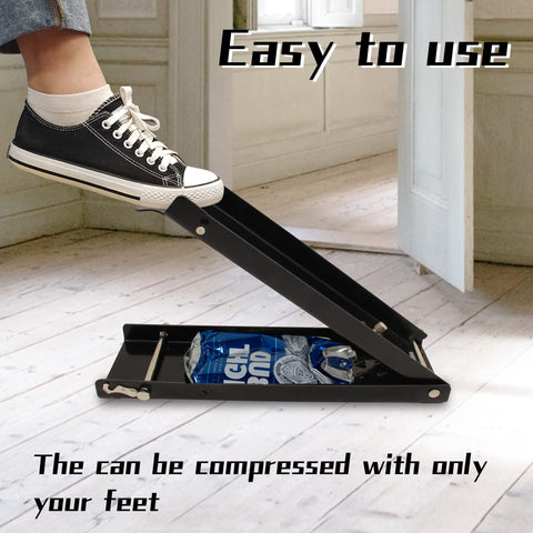 YYDS Can Crusher with metal handle prevents slips during side-crush operation.